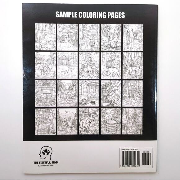 Cabin Life Adult Coloring Book Cafe New Unused Fruitful Mind 2019 - Picture 5 of 5